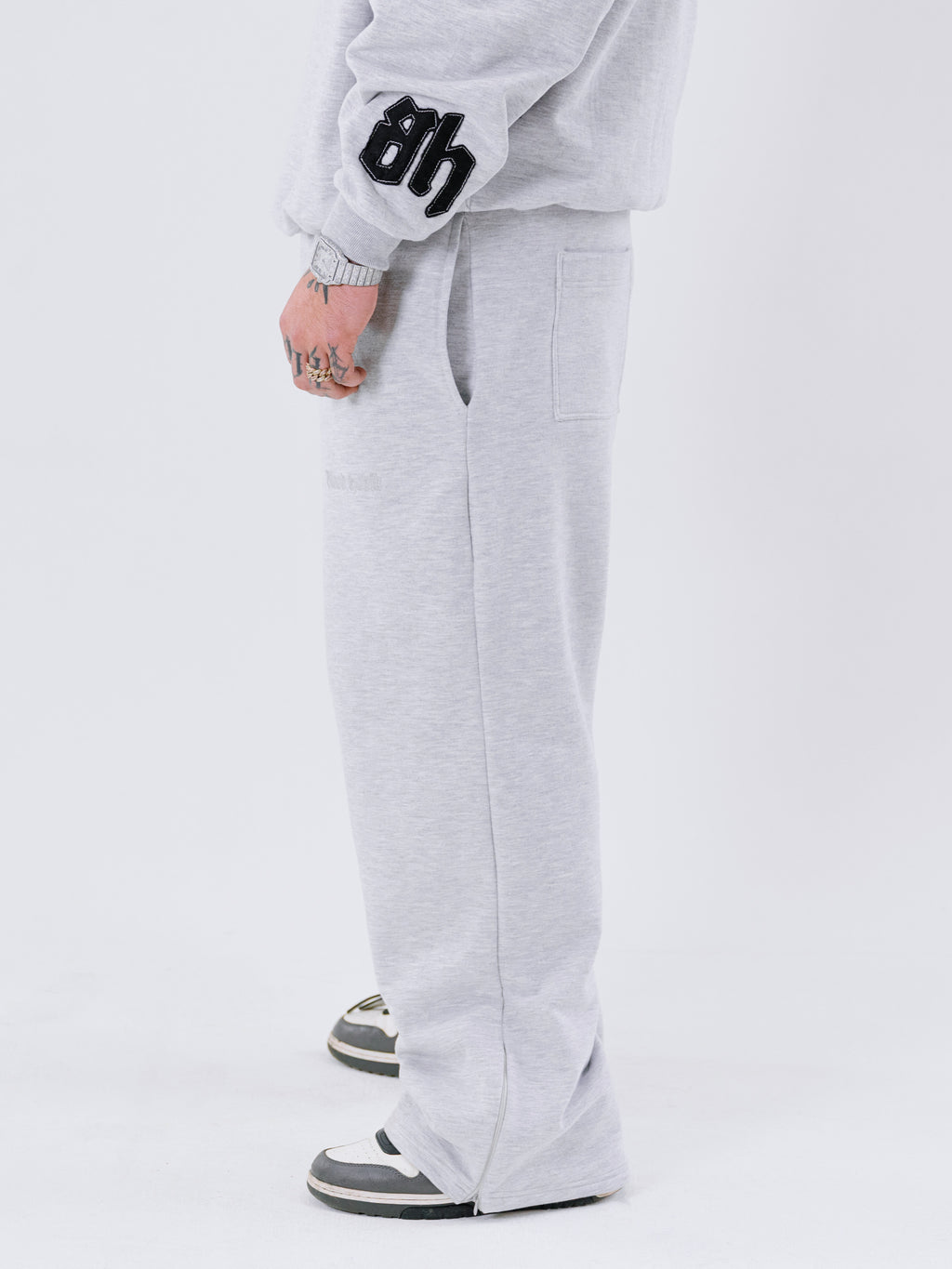 Pantalon baggy and flare gris