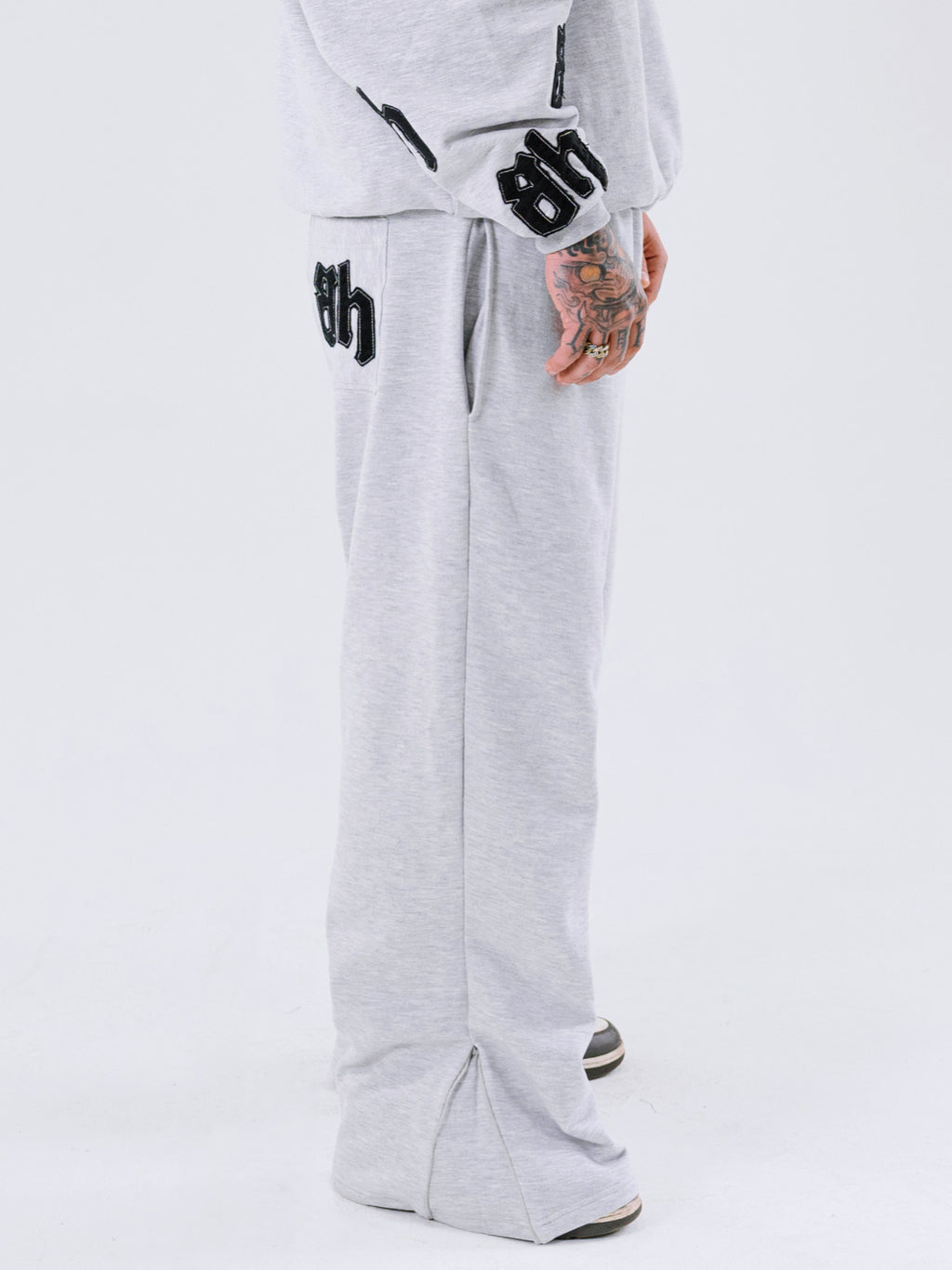 Pantalon baggy and flare gris